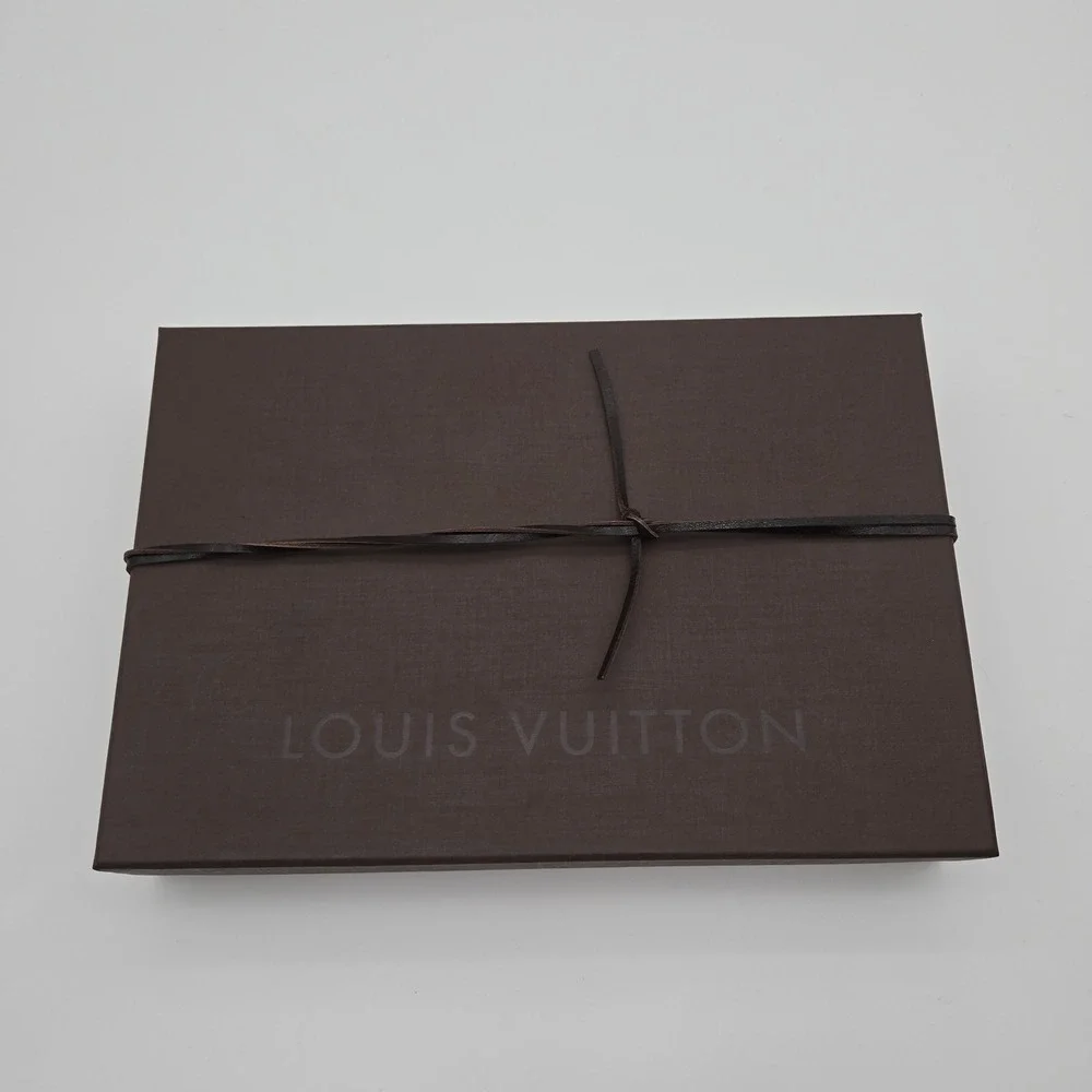Louis Vuitton Unisex Brown Textured Leather Cord Gift Presentation Box 11x8x2